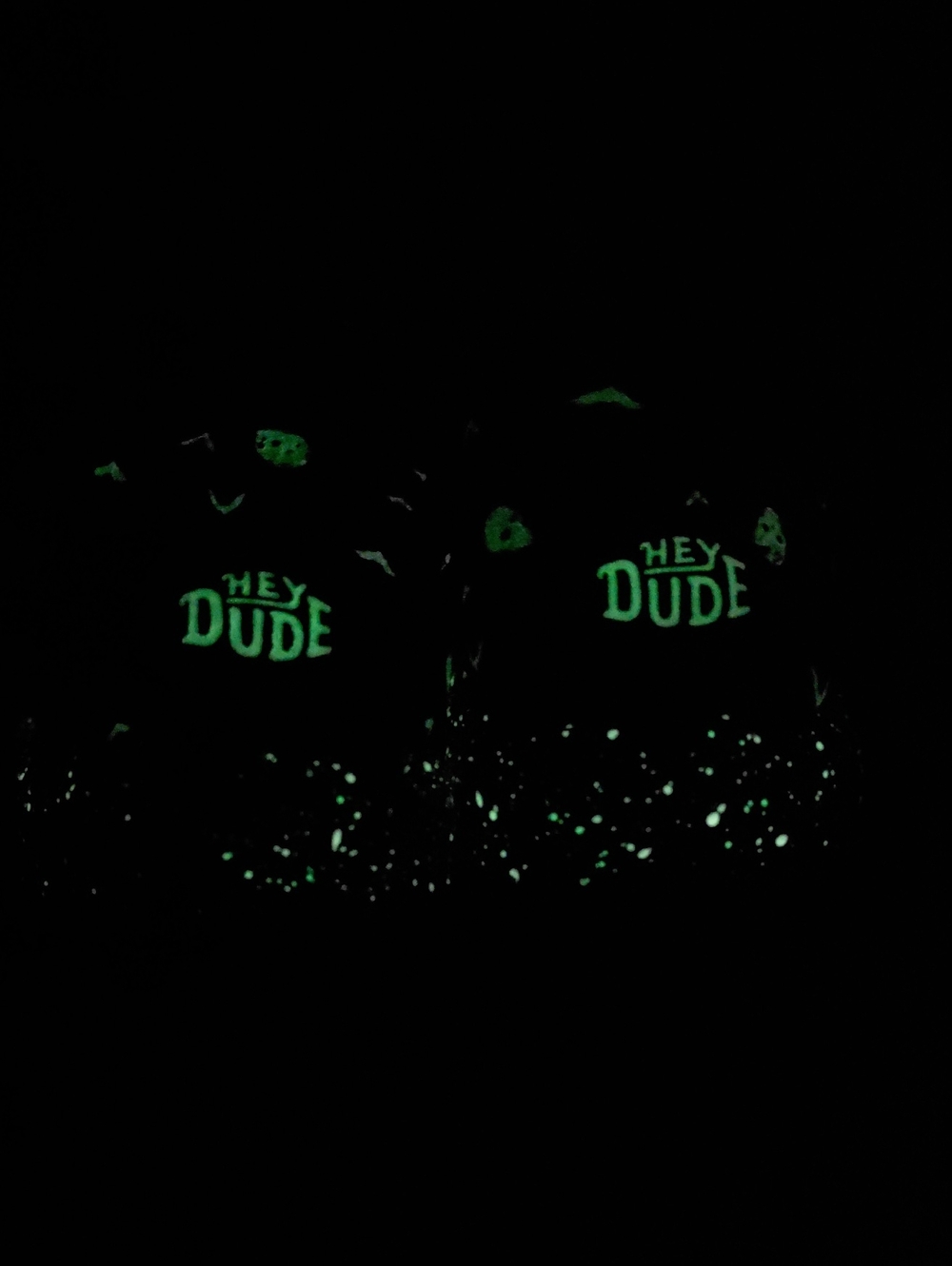 Hey Dude Wendy Skeletons Black Glow In The Dark Skulls Bats Halloween Size 7 - Picture 10 of 11